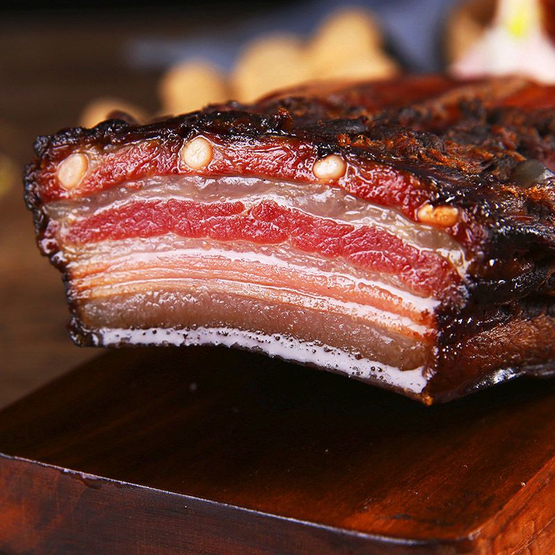 湖南特产五花腊肉250克500克农家自制烟熏咸肉腊肠衡粮湘西非四川老