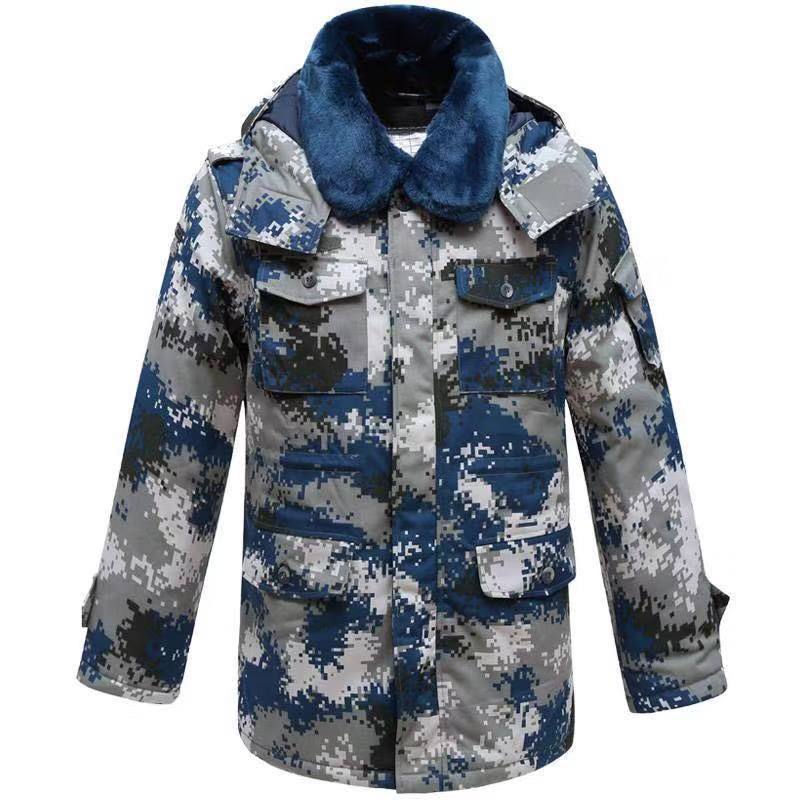 军大衣男冬季加厚迷彩劳保棉袄女防水保暖冷库工作保安棉大衣棉服
