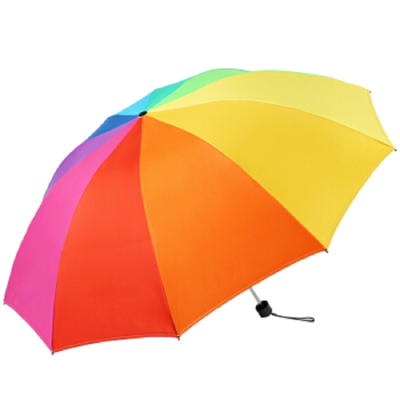 天堂 三折晴雨伞1733395E七彩世界(颜色随机) 61cm*10k (把)