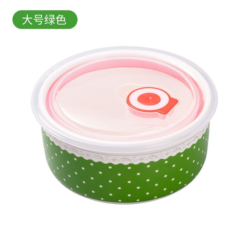 [美淘美艺]陶瓷保鲜碗三件套带盖密封碗储物碗饭盒便当 绿色[1个] 5英寸陶瓷保鲜碗[直径12.5厘米]