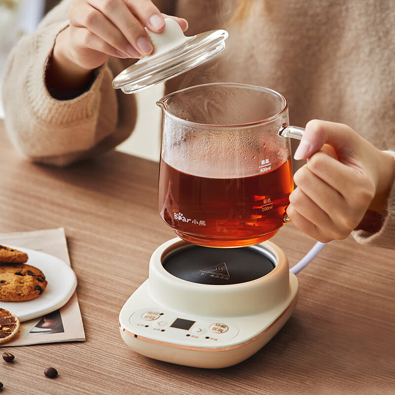 小熊(Bear)0.4L迷你养生壶养生杯煮茶器办公室小型分体式全玻璃YSH-D04C6