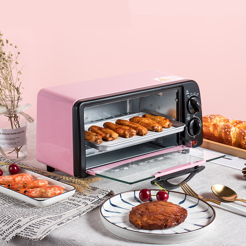 烤箱时光旧巷家用可爱烘焙小烤箱多功能全自动电烤箱烤蛋挞鸡翅粉红色
