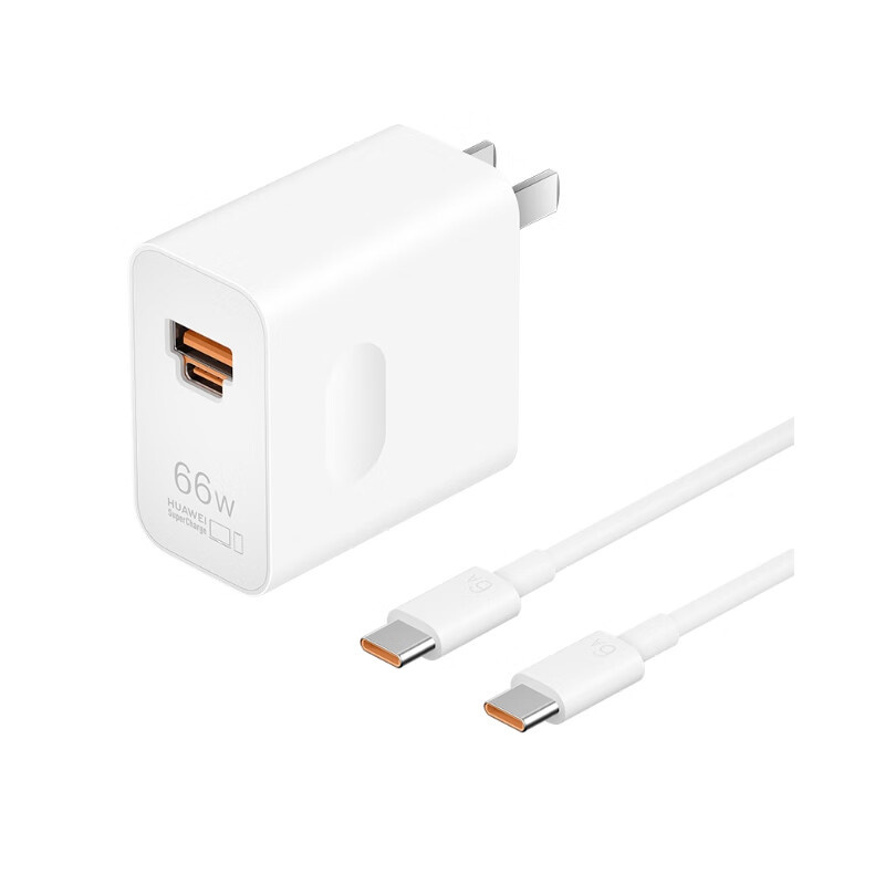 华为(HUAWEI)全能充电器 66W 超级快充含6A Type-C数据线适配华为手机