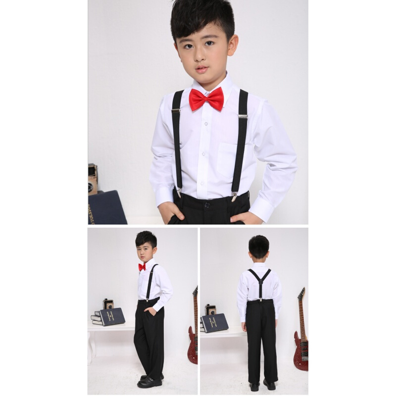 背带裤演出服装中小学生大合唱男童朗诵表演主持人礼服