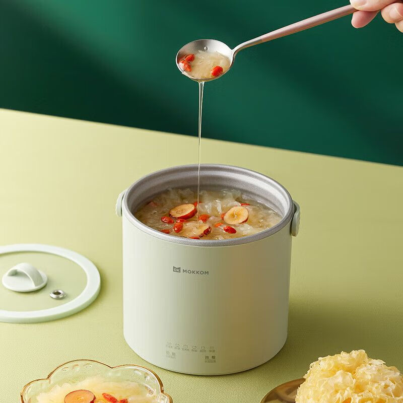 MOKKOM磨客 宽口便携炖煮锅+保温袋豆蔻绿 MK-377GD高清大图