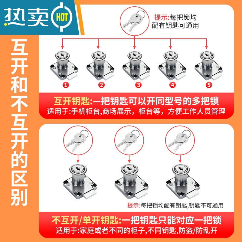显彩合金抽屉锁家具用平头办公桌台文件柜子更衣储物门通开加长舌 平舌[金]138-22mm 单开房门安全扣高清大图