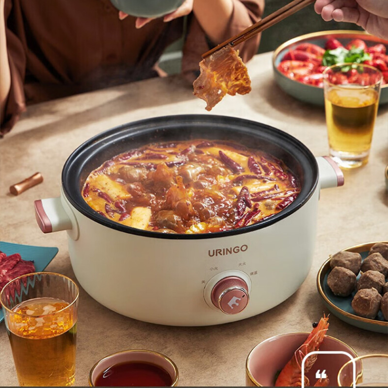 七彩叮当电煮锅3L导热迅速受热均匀隔热防烫标准款QC-ZG01高清大图