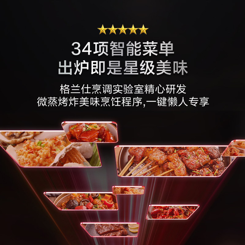 格兰仕(Galanz)中国红系列 微波炉 微蒸烤炸一体机 家用智能26L大容量烤箱 37项智能菜单 蒸汽一体RS(B0)高清大图