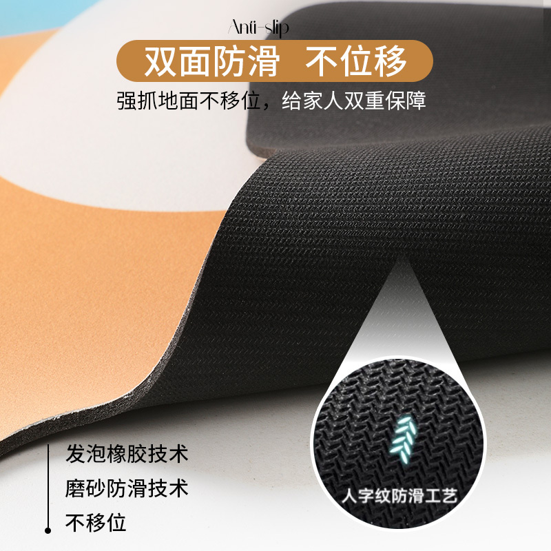 硅藻泥厨房地垫2024新款家用免洗可擦吸水垫拐角专用防滑防水地毯