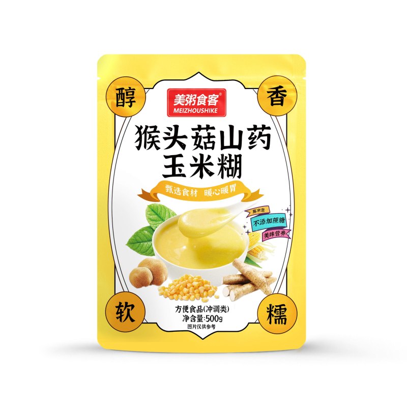 美粥食客 猴头菇山药玉米糊 早餐即食代餐玉米糊软糯袋装500g*2袋装