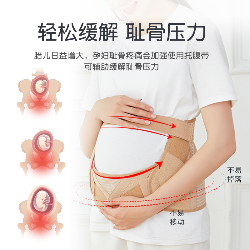 爱护佳托腹带孕妇专用耻骨痛夏季薄款孕期护腰带护胎怀孕晚期托腹豪华款XL码