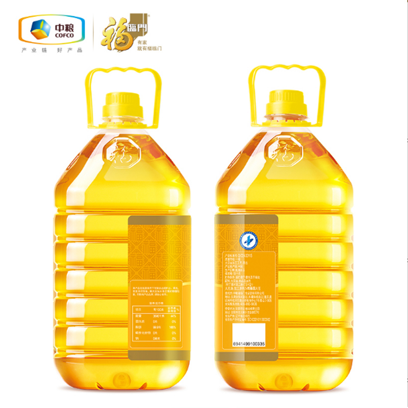中粮福临门浓香大豆油5L/桶家用食用油物理压榨一级大豆油