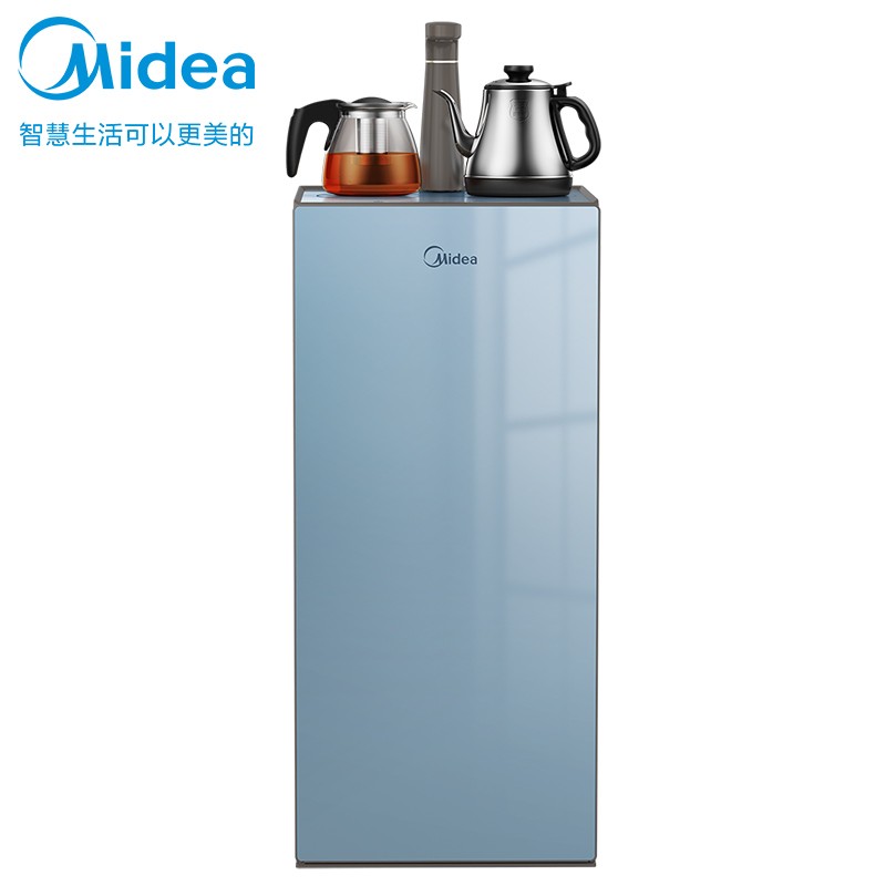 美的(Midea)京品智能家电饮水机茶吧机背板家用下置式桶装水多功能智能自主控温立式温热型 茶语轻奢冰热型