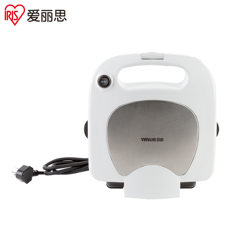 爱丽思(IRIS)烤饼机ICMS-703P 白 700w双盘加热 多种烤盘一机多用 折叠收纳节省空间 电饼铛