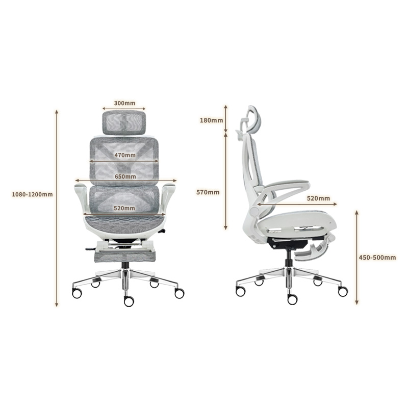 臻远 ZY-8934 办公椅午休椅转椅 白框 摆动扶手 单位:把高清大图