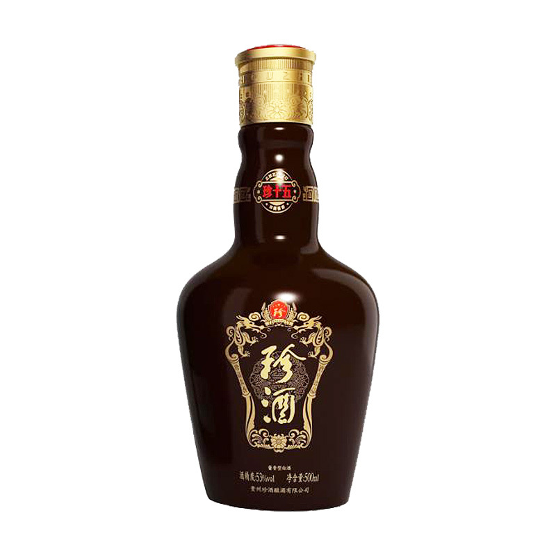 官方授权贵州珍酒珍十五53度酱香型白酒整箱500ml瓶装