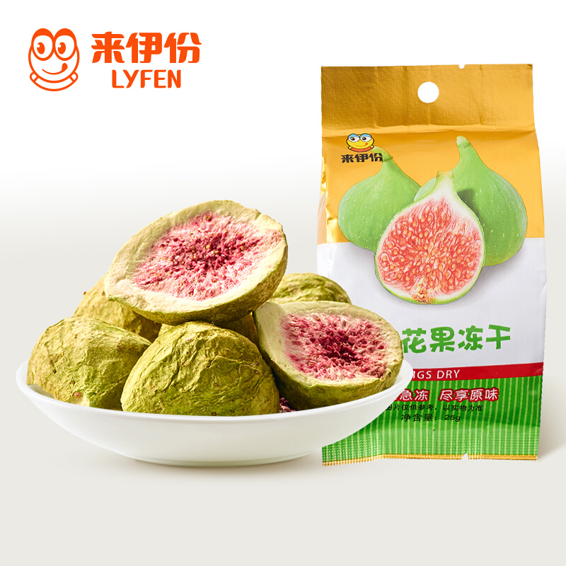来伊份 无花果冻干 无花果丝冻干果脯蜜饯水果干食品休闲零食25g/袋*6