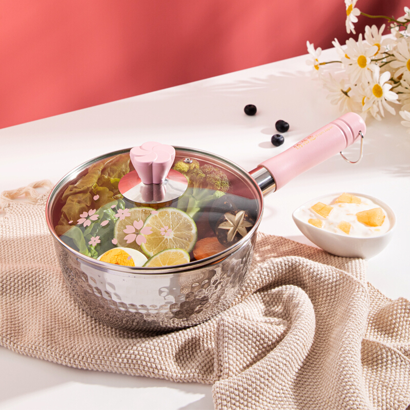 神田 锅具套装 樱花纹 18cm (锅+锅盖)套