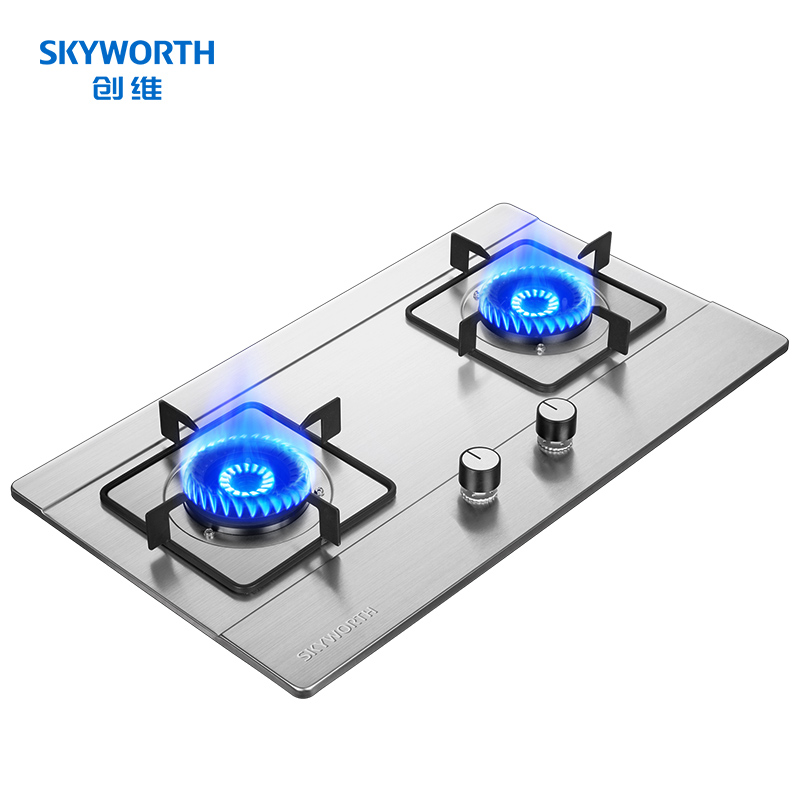 创维skyworth燃气灶煤气灶双灶嵌入式家用灶具不锈钢燃气灶jzyz31液化