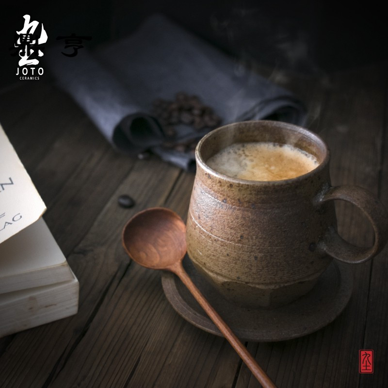 鼎亨手工陶器咖啡杯碟组简约咖啡杯子套装情侣杯子咖啡杯陶瓷水杯