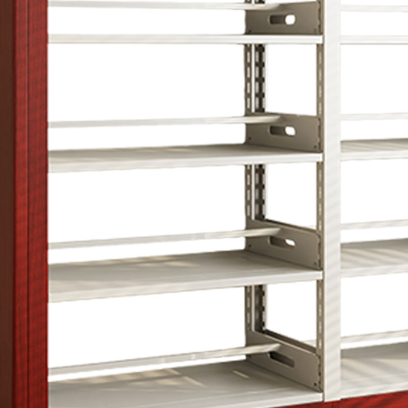 臻远ZY4072637 钢制书架红色资料架 双面6层一列二组 1900*450*2000mm高清大图