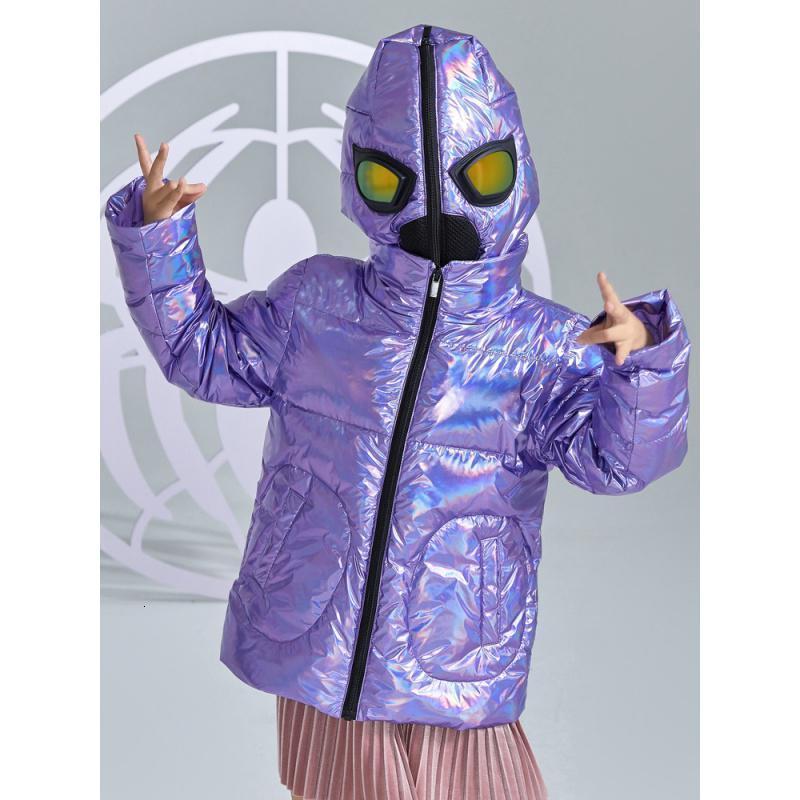 [2件2折价:83]米喜迪mecity童装冬新款蜘蛛侠男童女童眼镜可脱卸帽羽绒服