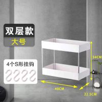 厨房置物架落地多层可移动小推车夹缝宿舍浴室收纳零食储物架|大号二层无滑轮