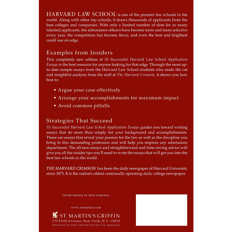 [正版]55篇成功的哈佛法学院申请文书 录取文书 英文原版 55 Successful Harvard Law Sch