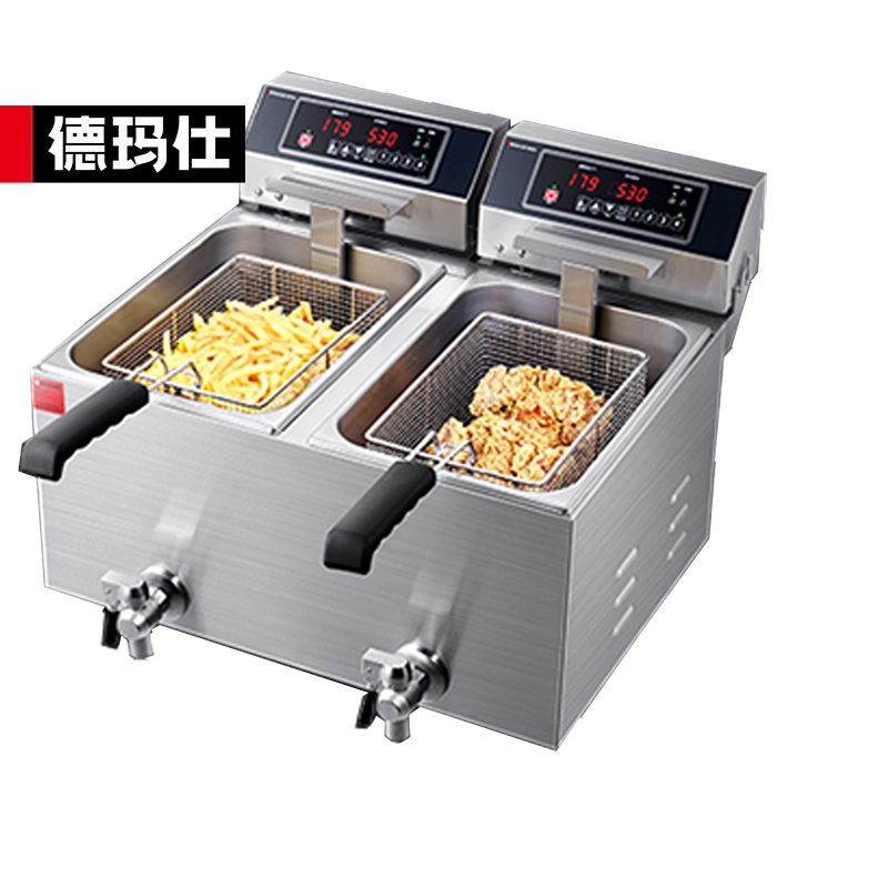 德玛仕DEMASHI 电炸炉商用 小吃油炸锅商用油炸机油条机薯条机电炸锅油炸炉炸串机L-102P高清大图