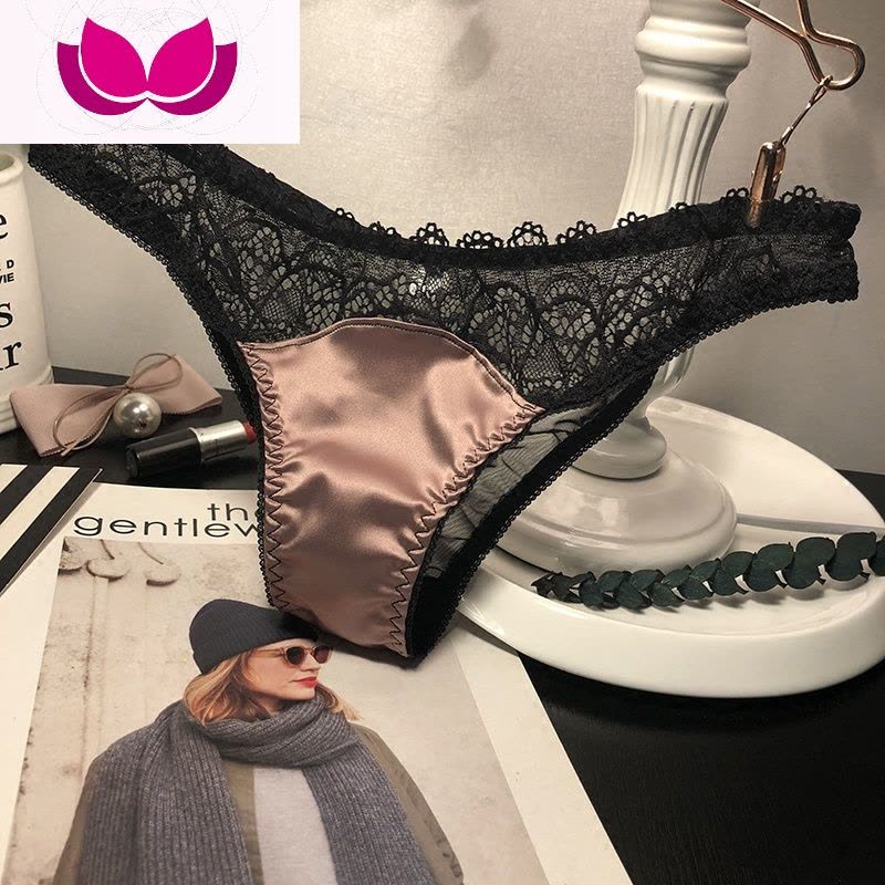七斓欧美蕾丝内裤女士性感诱惑丁字裤低腰透视T字裤图片
