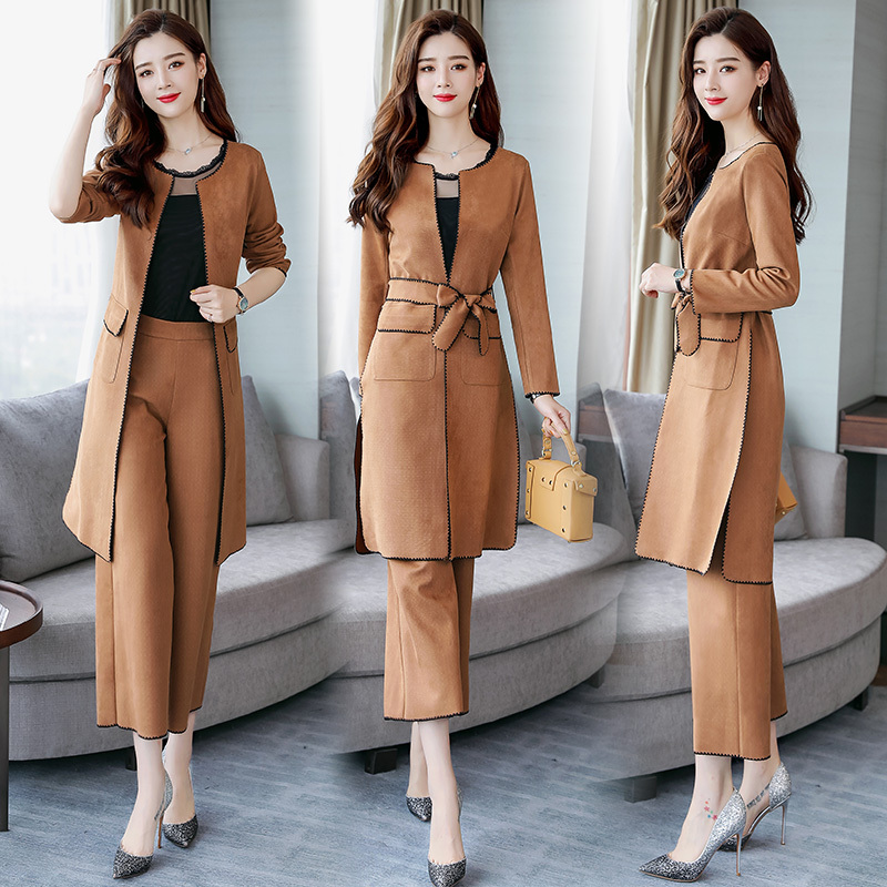 套装套裤女女士年秋季修身时尚大气显瘦高雅气质大方简约魅