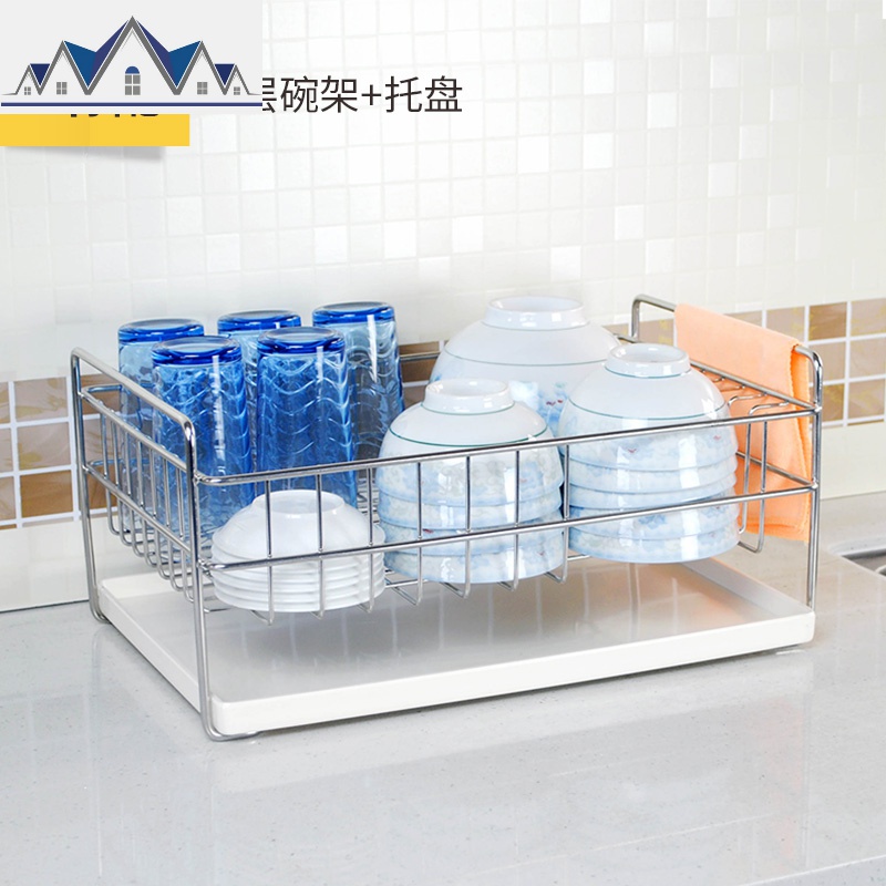 单层碗架 304不锈钢碗碟架沥水架厨房置物架碗盘架滴水架 三维工匠高清大图