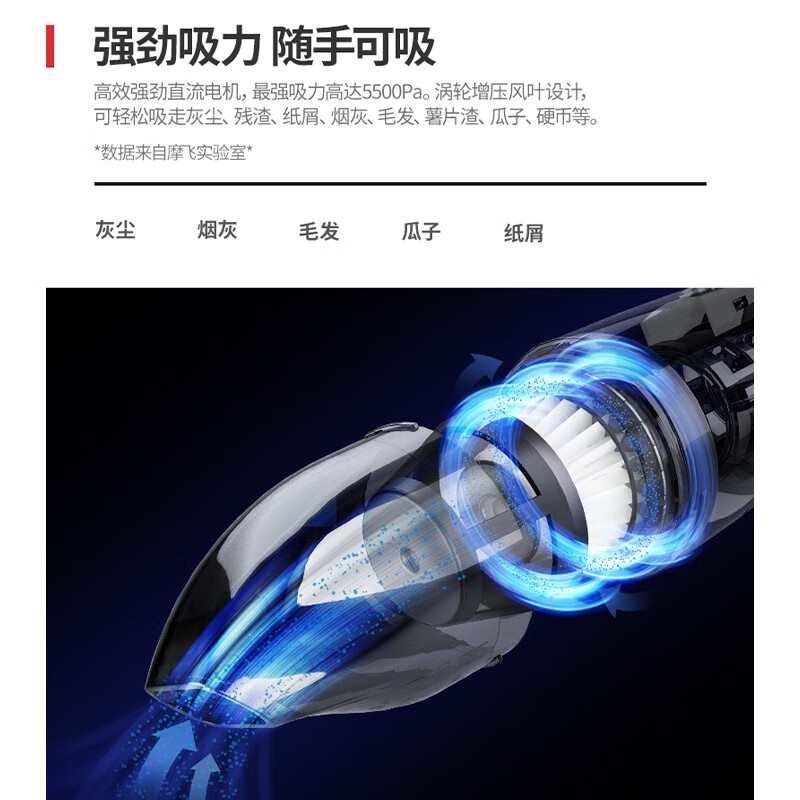 苏宁 摩飞电器 车载无线两用吸尘器空气净化器 MR3936高清大图