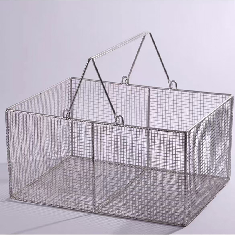 收纳架 实验室不沾油取样筐取样采样框不锈钢试剂瓶手提网篮 方形篮