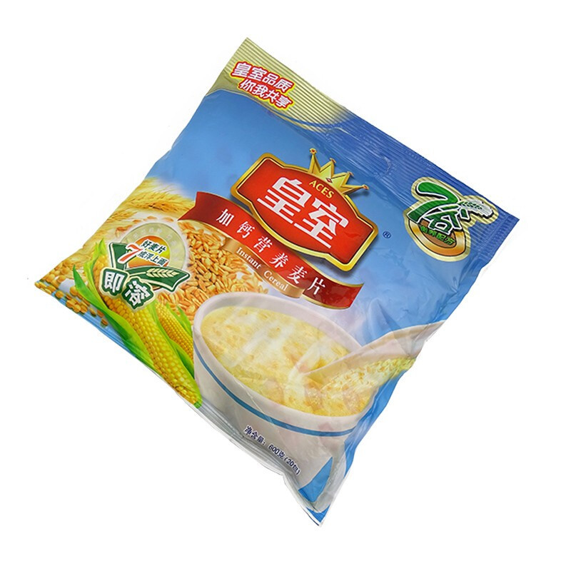 皇室 加钙营养麦片 600g袋 早餐冲饮免煮谷物即食小袋装