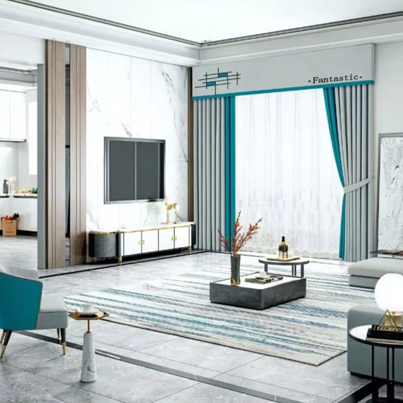 瀚隔 云朵麻窗帘北欧简约现代窗帘飘窗客厅轻奢卧室窗帘1.0*1.3m打孔帘图片