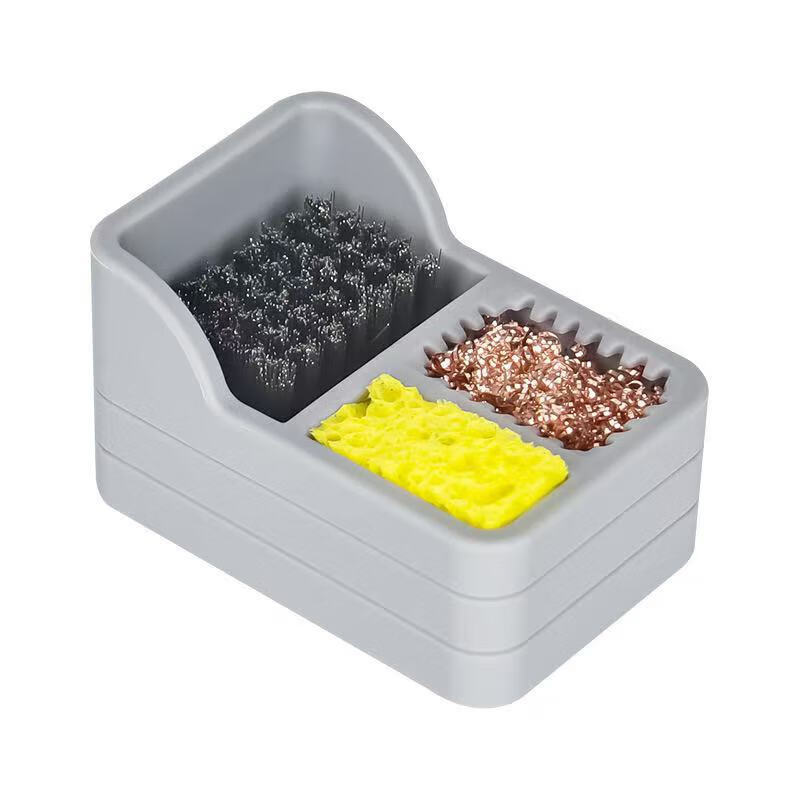 谋福 锡渣小号清洁座去锡烙铁清洁器【小号灰色(2个装)】