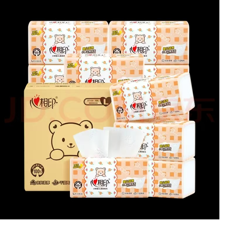 恒安心相印DT1120婴儿专用L码无香抽纸120抽*3包(48包/箱)