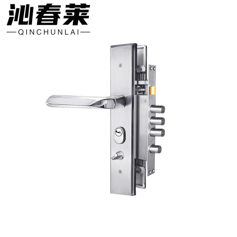 沁春莱防盗门锁 把手+锁芯+锁体/套高清大图