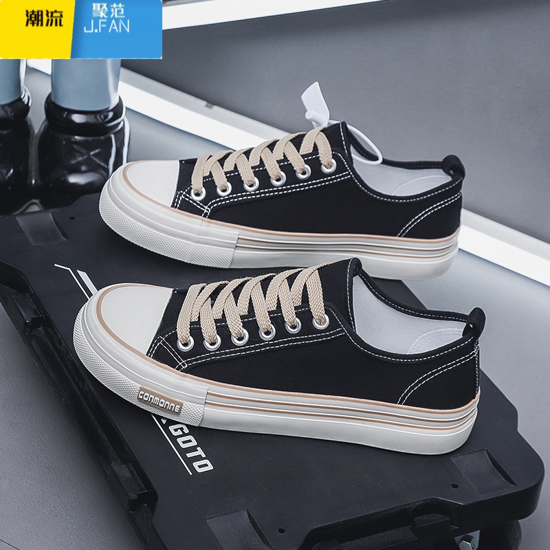 聚范帆布男鞋夏季透气布鞋男款鞋子男生运动休闲板鞋学生潮流百搭潮鞋高清大图