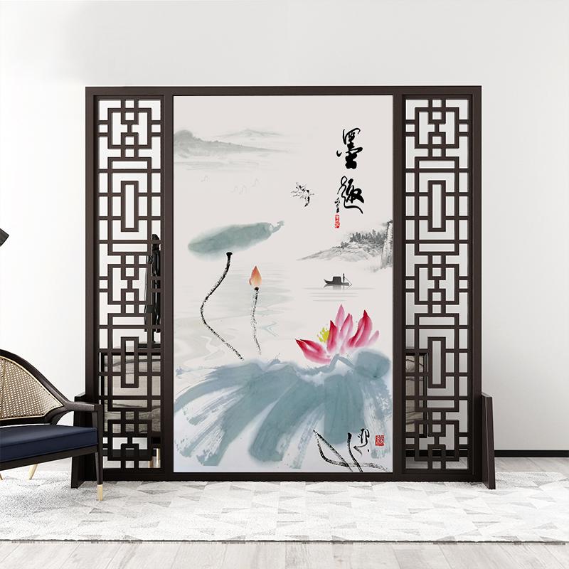 BONJEAN中式屏风隔断墙实木客厅座屏卧室遮挡现代入户玄关办公室家用双面高清大图