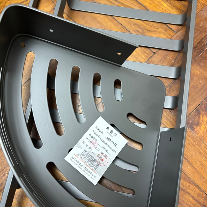 LONMATE 加宽扁杆网蓝浴巾架+三角架 两件套高清大图