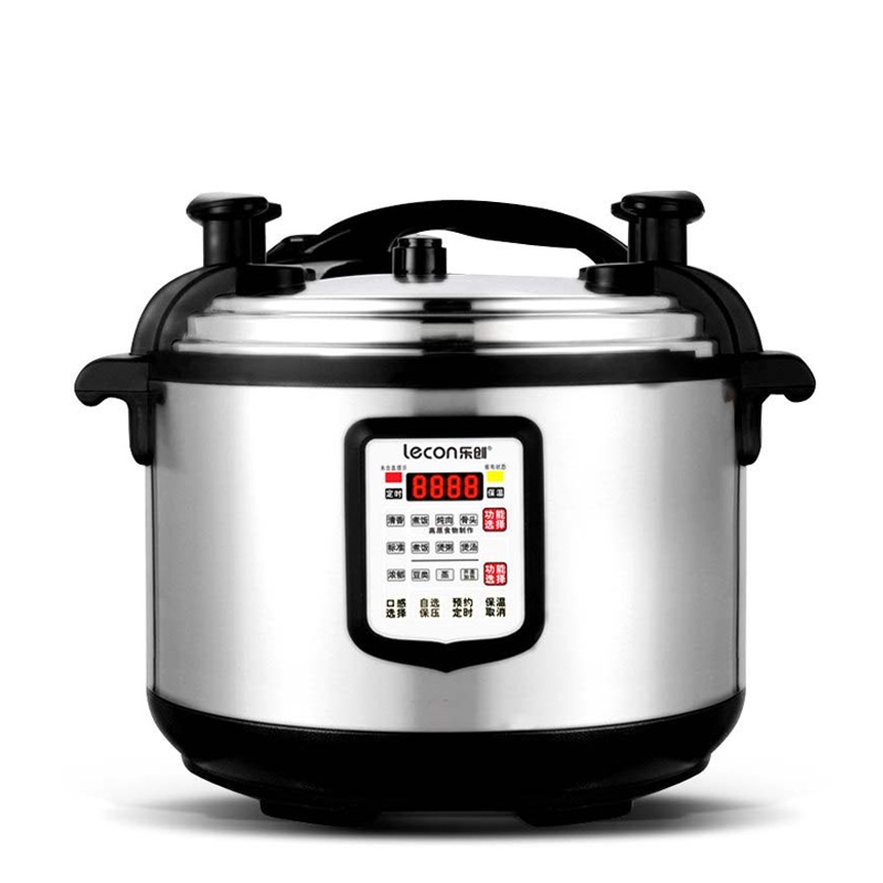 lecon/乐创洋博 25L大容量电压力锅商用 饭店电饭锅食堂用电饭煲 高压锅高清大图