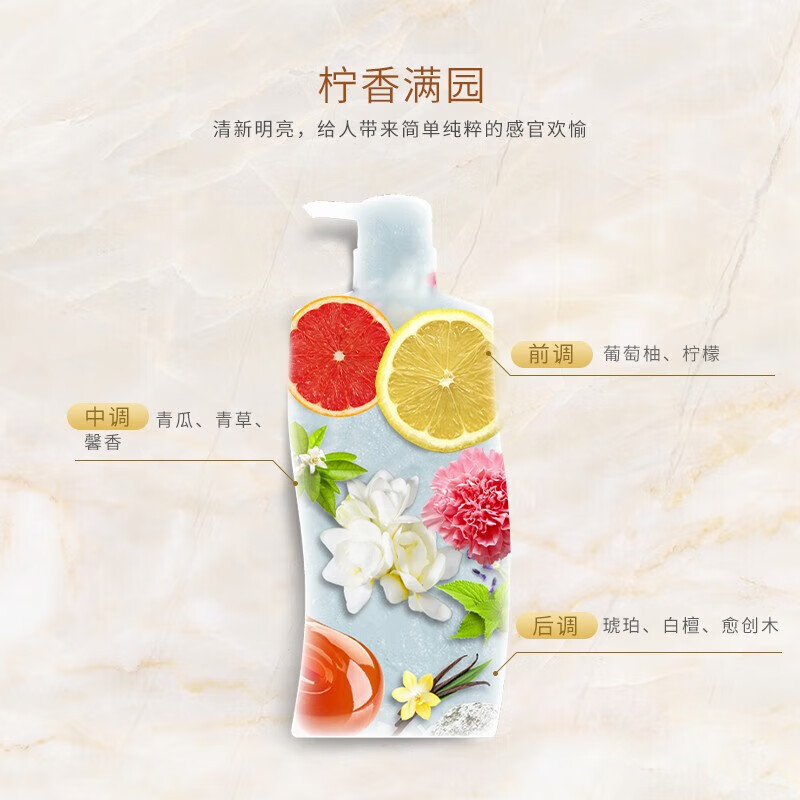 舒蕾(SLEK)柠檬清爽沐浴露1升高清大图