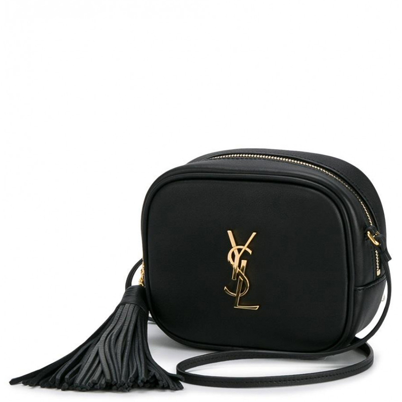 [直营]YVES SAINT LAURENT(圣罗兰)牛皮 金属YSL流苏相机包拉链款女士单肩包斜挎包 YSL女包