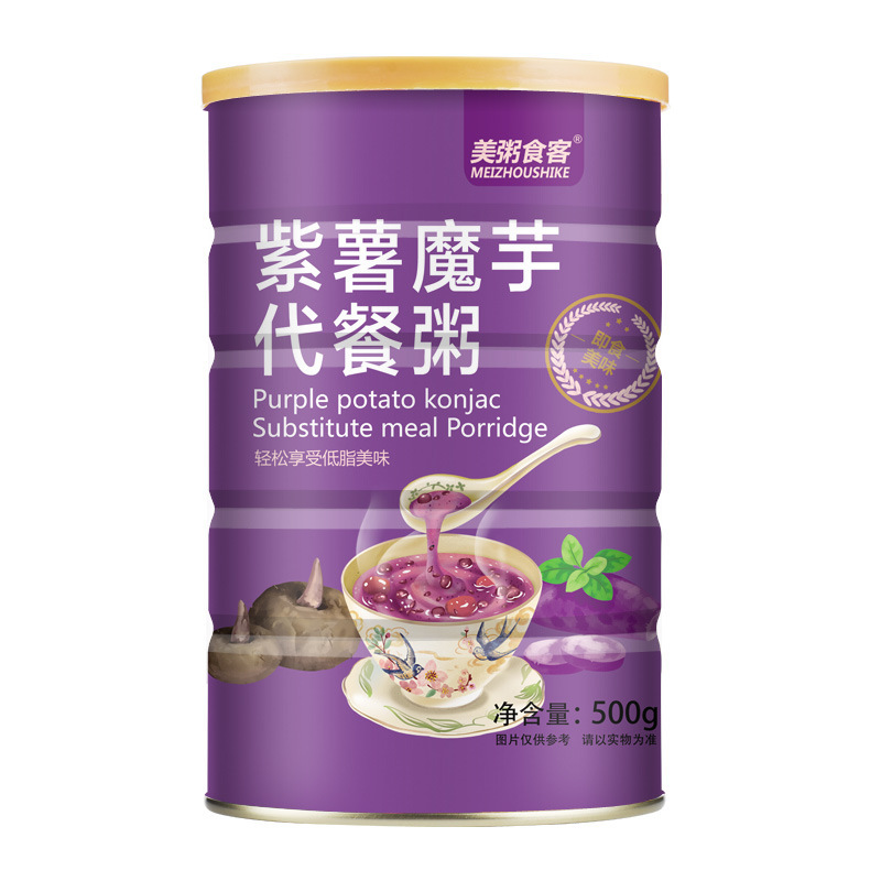 美粥食客 紫薯魔芋代餐粥500g/罐 五谷粉代餐粉即食代餐MS高清大图