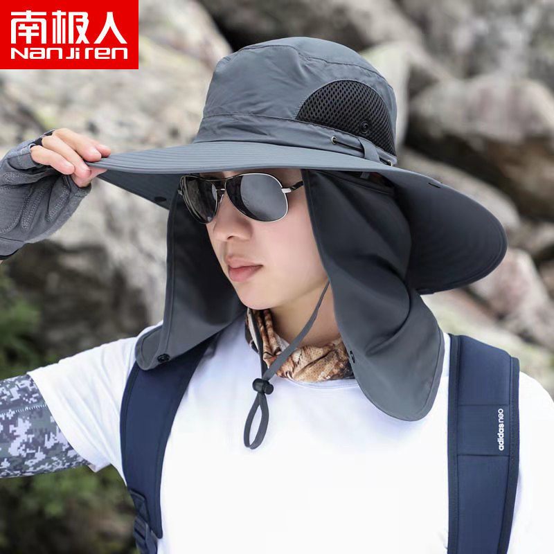 帽子男士钓鱼帽夏季渔夫帽户外登山太阳帽遮阳帽高清大图