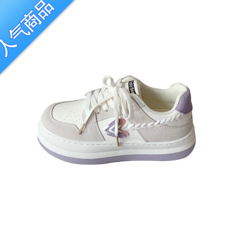 SUNTEK小众原创小白鞋女ins潮2023春夏新款大头厚底百搭运动休闲板鞋子高清大图