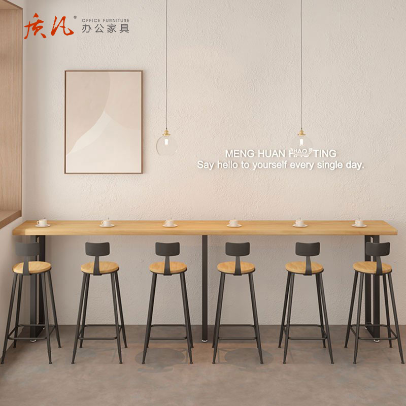 质凡简约高脚吧桌 定制吧桌5300*400*1050mm高清大图