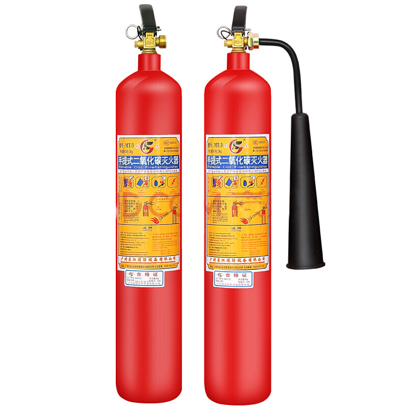 利生二氧化碳灭火器3公斤3kg手提式灭火器消防防护应急救援器材仓库